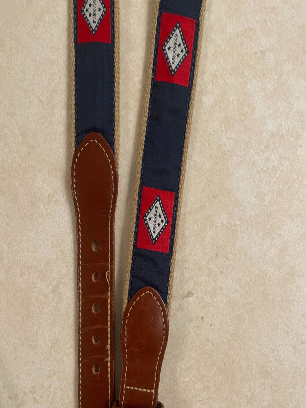 43in Volunteer Traditions Arkansas Flag Needlepoint Belt